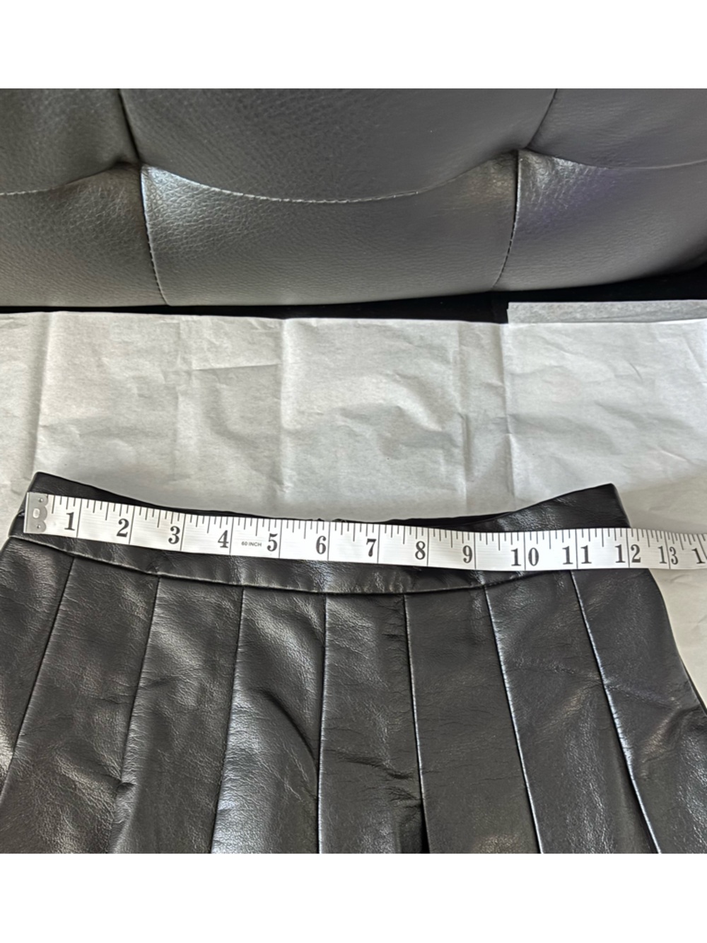 Sunday Best Black Faux Leather Pleated Skater Skirt - Picture 7 of 10